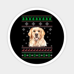 Cute Golden Retriever Dog Lover Ugly Christmas Sweater For Women And Men Funny Gifts Magnet